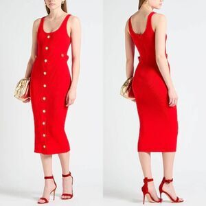 Michael Kors Ribbed Stretch Knit Midi Dress XL NWT $375
